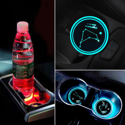 2 PCS Car Constellation Series AcrylicColorful USB Charger Water Cup Groove LED Atmosphere Light(Capricorn) by buy2fix