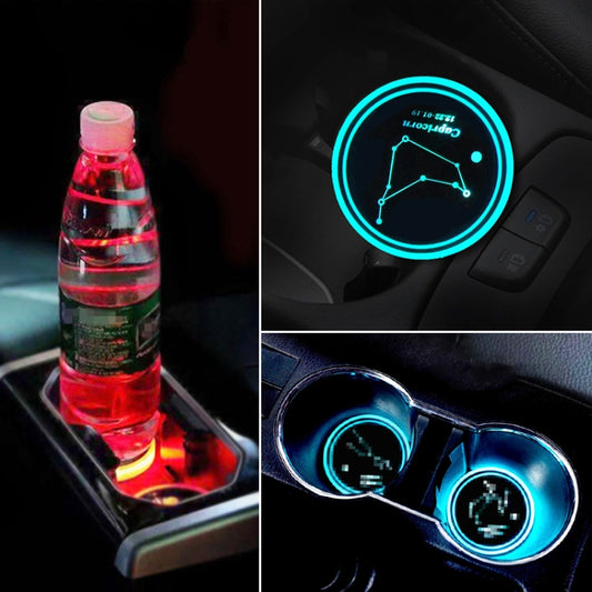 2 PCS Car Constellation Series AcrylicColorful USB Charger Water Cup Groove LED Atmosphere Light(Capricorn) by buy2fix