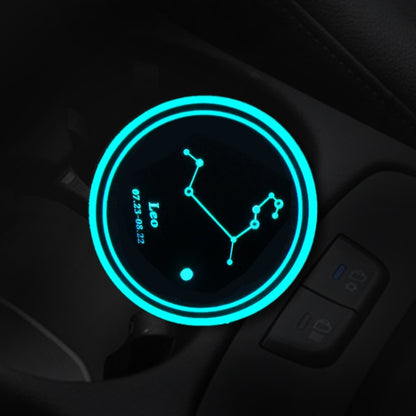 2 PCS Car Constellation Series AcrylicColorful USB Charger Water Cup Groove LED Atmosphere Light(Leo) by buy2fix