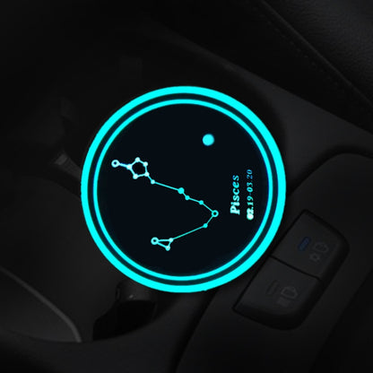 2 PCS Car Constellation Series AcrylicColorful USB Charger Water Cup Groove LED Atmosphere Light(Pisces) by buy2fix