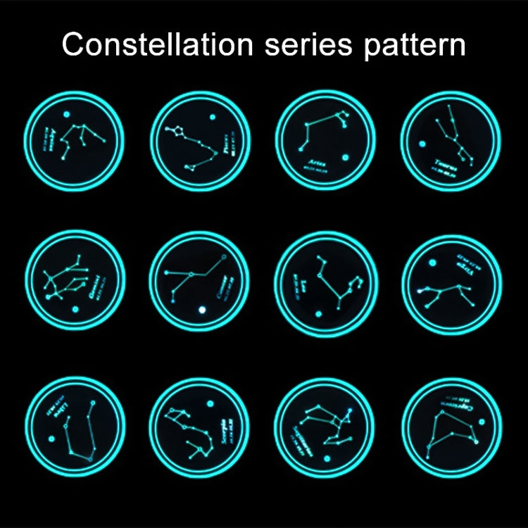 2 PCS Car Constellation Series AcrylicColorful USB Charger Water Cup Groove LED Atmosphere Light(Pisces) by buy2fix