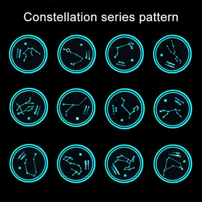 2 PCS Car Constellation Series AcrylicColorful USB Charger Water Cup Groove LED Atmosphere Light(Pisces) by buy2fix