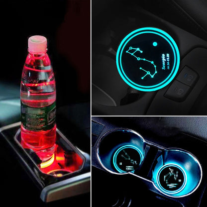 2 PCS Car Constellation Series AcrylicColorful USB Charger Water Cup Groove LED Atmosphere Light(Scorpio) by buy2fix