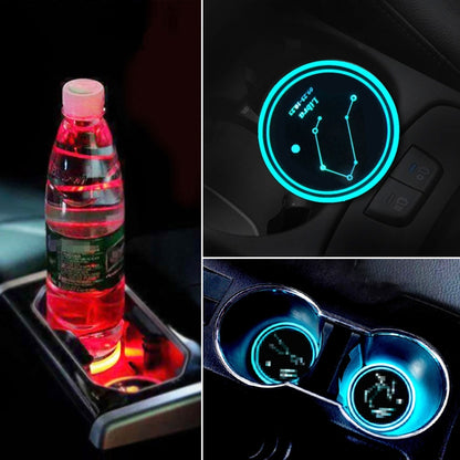 2 PCS Car Constellation Series AcrylicColorful USB Charger Water Cup Groove LED Atmosphere Light(Libra) by buy2fix