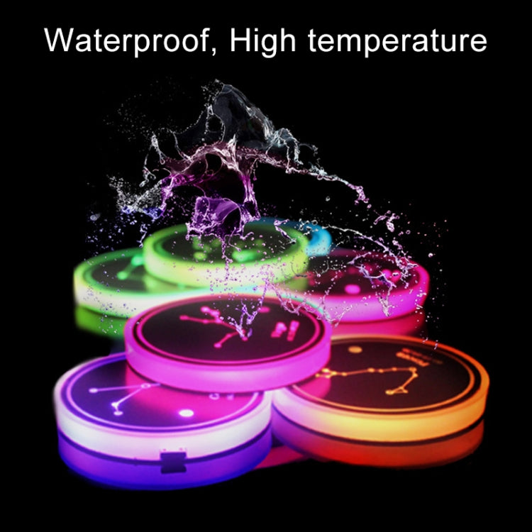 2 PCS Car Constellation Series AcrylicColorful USB Charger Water Cup Groove LED Atmosphere Light(Libra) by buy2fix
