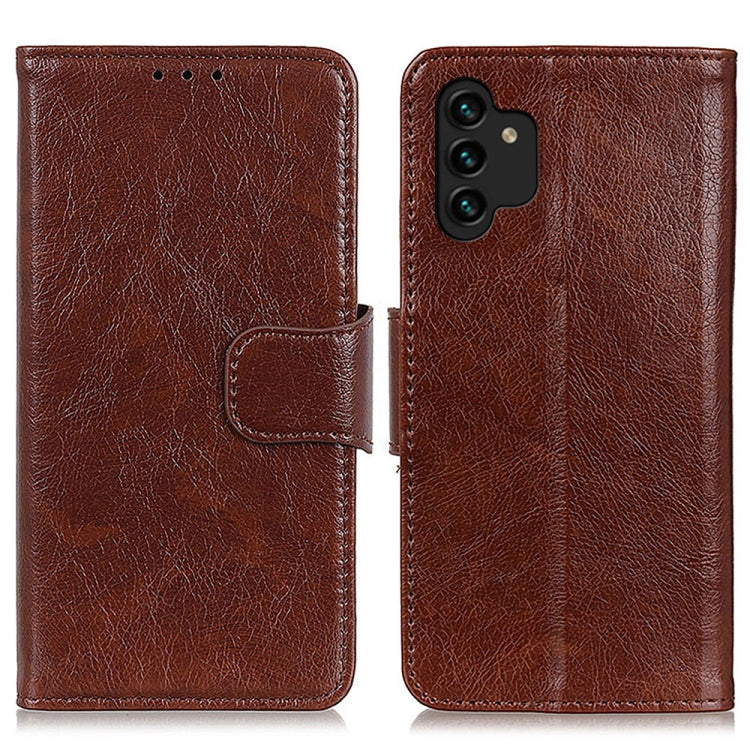 For Samsung Galaxy A13 4G Nappa Texture Horizontal Flip Leather Phone Case(Brown)) by buy2fix