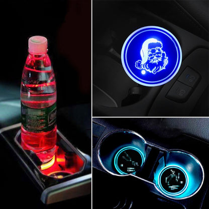 Car AcrylicColorful USB Charger Water Cup Groove LED Atmosphere Light(Santa Claus) by buy2fix