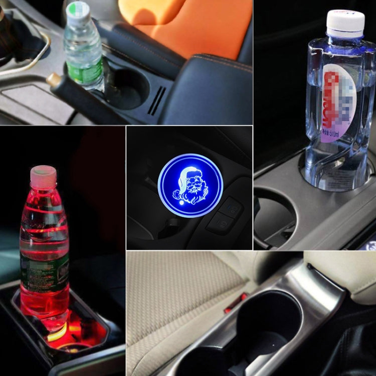 Car AcrylicColorful USB Charger Water Cup Groove LED Atmosphere Light(Santa Claus) by buy2fix
