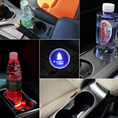 Car AcrylicColorful USB Charger Water Cup Groove LED Atmosphere Light(Christmas Tree) by buy2fix