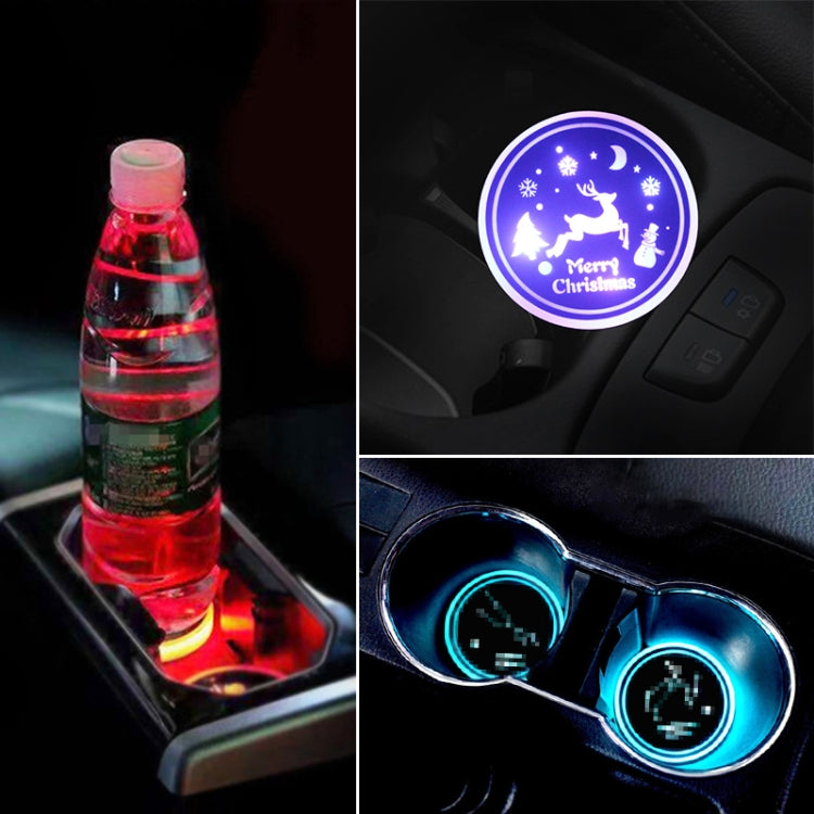 Car AcrylicColorful USB Charger Water Cup Groove LED Atmosphere Light(Christmas) by buy2fix