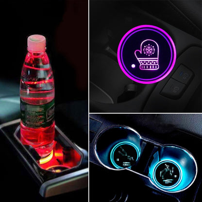 Car AcrylicColorful USB Charger Water Cup Groove LED Atmosphere Light(Glove) by buy2fix