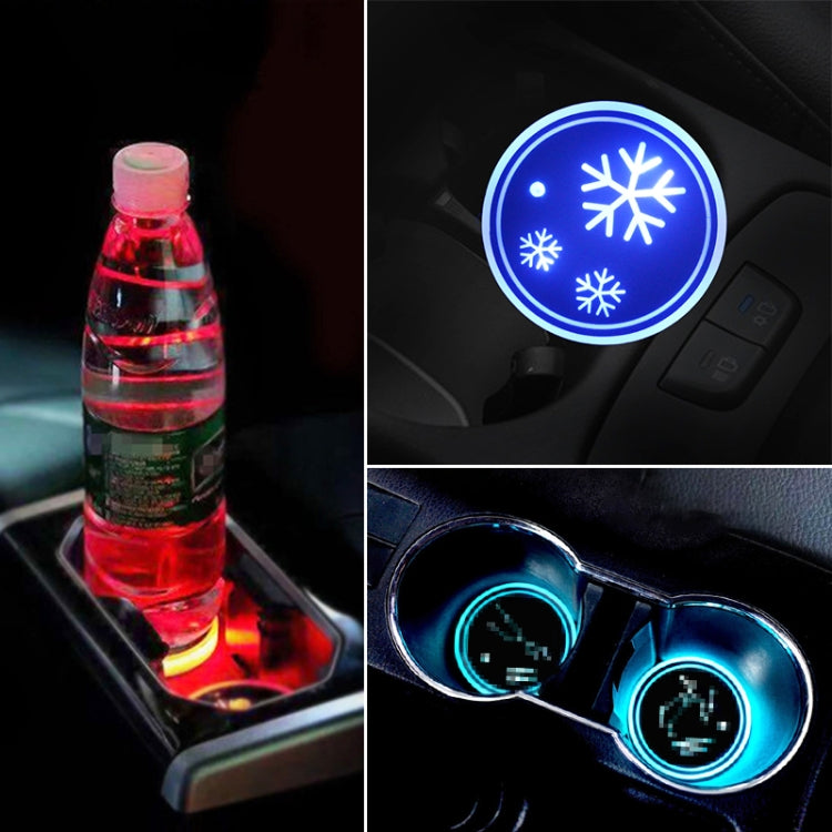 Car AcrylicColorful USB Charger Water Cup Groove LED Atmosphere Light(Snowflake) by buy2fix