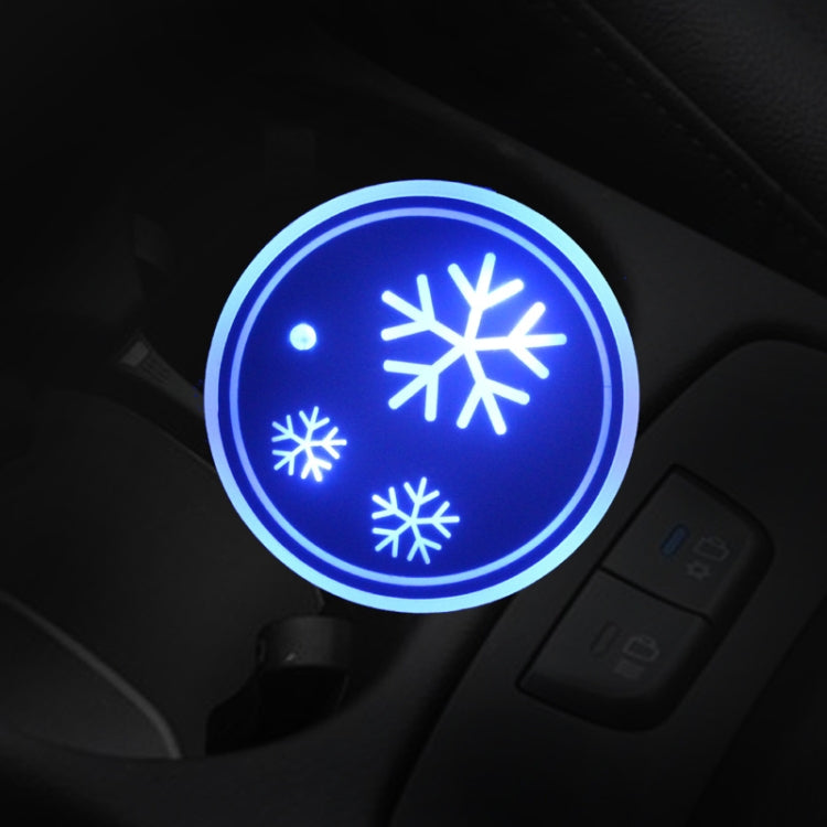 Car AcrylicColorful USB Charger Water Cup Groove LED Atmosphere Light(Snowflake) by buy2fix