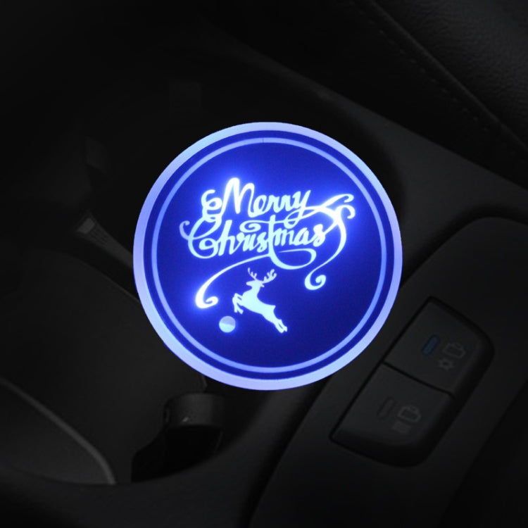 Car AcrylicColorful USB Charger Water Cup Groove LED Atmosphere Light(English Deer) by buy2fix