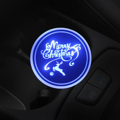 Car AcrylicColorful USB Charger Water Cup Groove LED Atmosphere Light(English Deer) by buy2fix