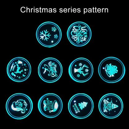 Car AcrylicColorful USB Charger Water Cup Groove LED Atmosphere Light(English Christmas) by buy2fix