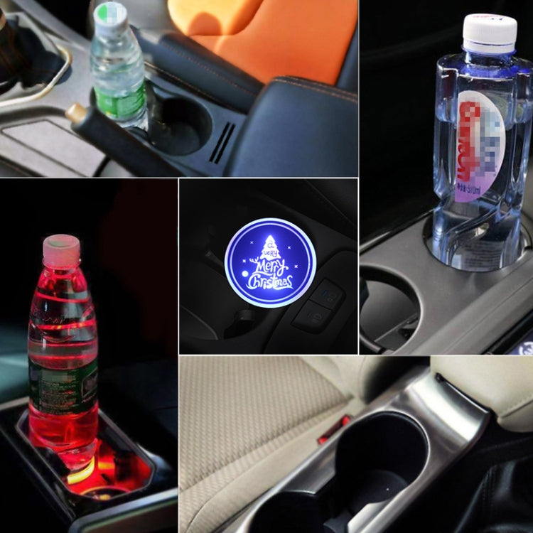 Car AcrylicColorful USB Charger Water Cup Groove LED Atmosphere Light(English Tree) by buy2fix