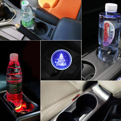 Car AcrylicColorful USB Charger Water Cup Groove LED Atmosphere Light(English Tree) by buy2fix