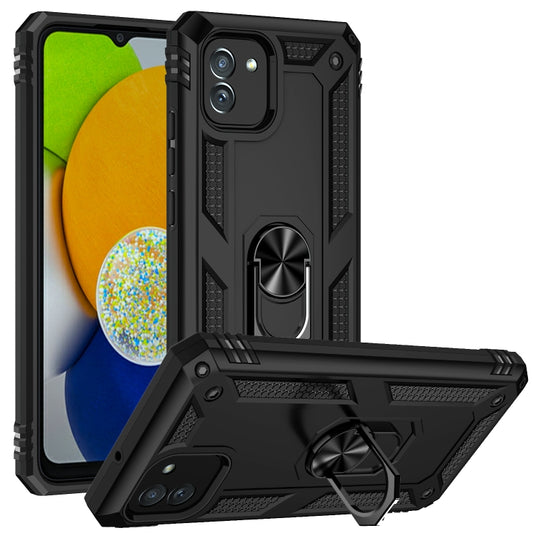 For Samsung Galaxy A03 164mm Version Shockproof TPU + PC Phone Case(Black) - Galaxy Phone Cases by buy2fix | Online Shopping UK | buy2fix
