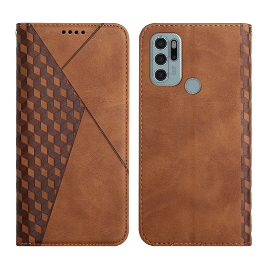For Motorola Moto G60S Skin Feel Magnetic Leather Phone Case(Brown)