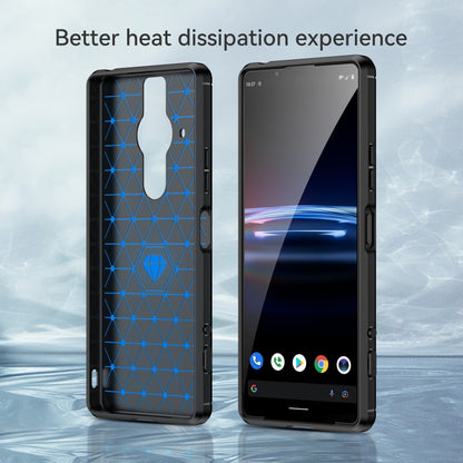 For Sony Xperia Pro-I Brushed Carbon Fiber Texture TPU Phone Case(Black) by buy2fix
