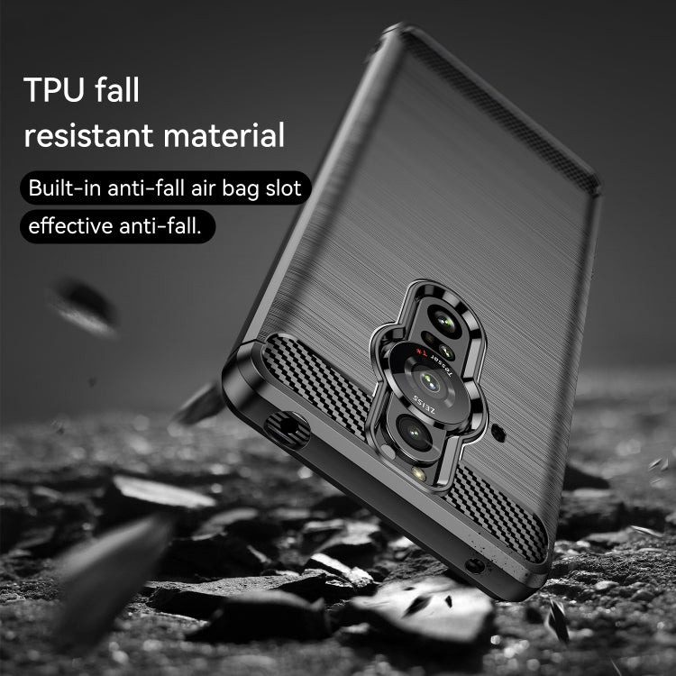 For Sony Xperia Pro-I Brushed Carbon Fiber Texture TPU Phone Case(Black) by buy2fix