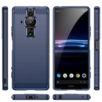 For Sony Xperia Pro-I Brushed Carbon Fiber Texture TPU Phone Case(Blue) by buy2fix