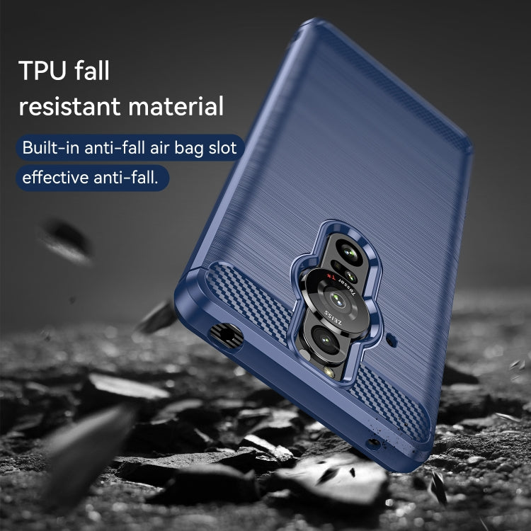 For Sony Xperia Pro-I Brushed Carbon Fiber Texture TPU Phone Case(Blue) by buy2fix