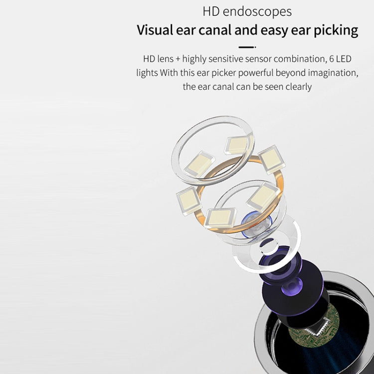 T6 Portable Wireless Smart Visual Earpick Earwax Removal Tool(Black) - Ear Care Tools by buy2fix | Online Shopping UK | buy2fix