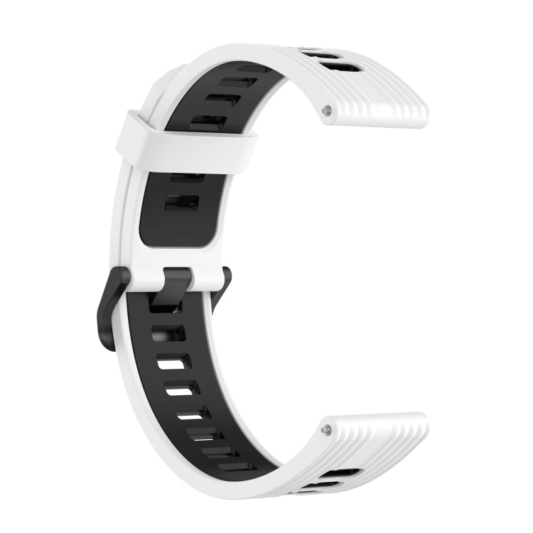 For Huawei Watch GT 3 42mm 20mm Two-color Stripe Silicone Watch Band(White Black) by buy2fix