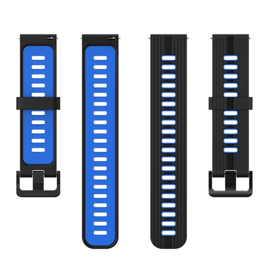 For Huawei Watch GT 3 42mm 20mm Two-color Stripe Silicone Watch Band(Black Blue) by buy2fix