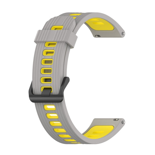 For Huawei Watch GT 3 42mm 20mm Two-color Stripe Silicone Watch Band(Grey Yellow) by buy2fix