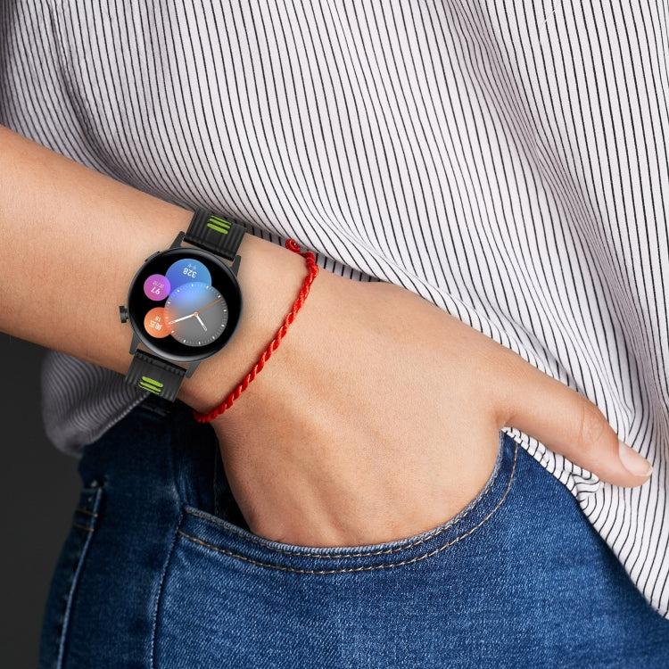 For Huawei Watch GT 3 42mm 20mm Two-color Stripe Silicone Watch Band(Sand Pink White) by buy2fix