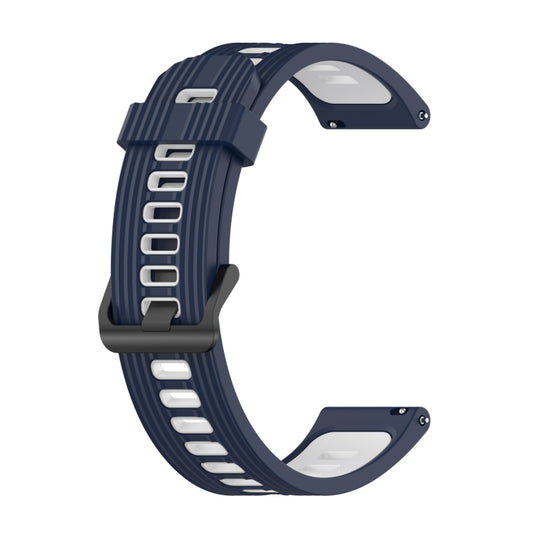 For Huawei Watch GT 3 42mm 20mm Two-color Stripe Silicone Watch Band(Midnight Blue White) by buy2fix