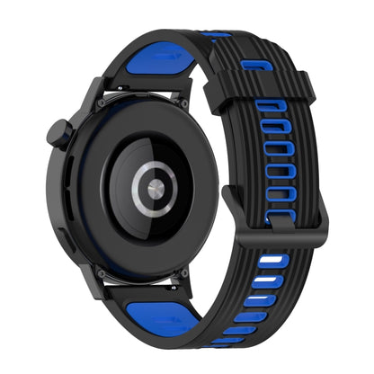 For Huawei Watch GT 3 46mm 22mm Two-color Stripe Silicone Watch Band(Black Blue) by buy2fix