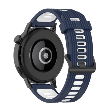 For Huawei Watch GT 3 46mm 22mm Two-color Stripe Silicone Watch Band(Midnight Blue White) by buy2fix