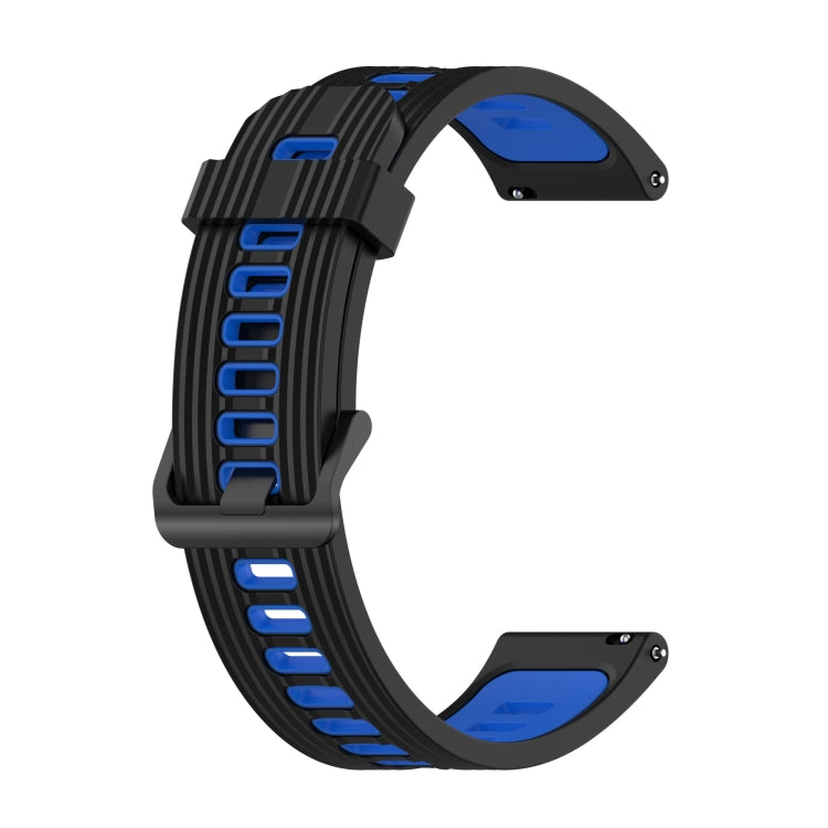 For Amazfit GTR 3/GTR 3 Pro/GTR 2 22mm Two-color Stripe Silicone Watch Band(Black Blue) by buy2fix