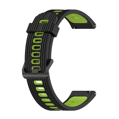 For Amazfit GTR 3/GTR 3 Pro/GTR 2 22mm Two-color Stripe Silicone Watch Band(Black Lime Green) by buy2fix