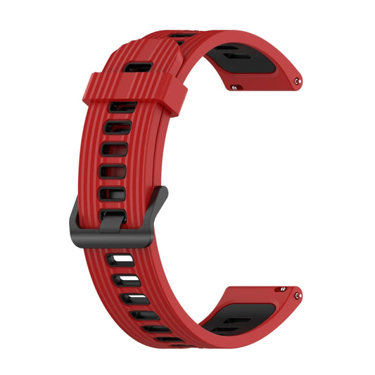 For Amazfit GTR 3/GTR 3 Pro/GTR 2 22mm Two-color Stripe Silicone Watch Band(Red Black) by buy2fix