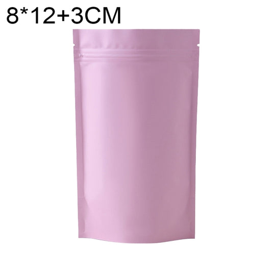 100 PCS/Set Matte Aluminum Foil Snack Stand-up Pouch, Size:8x12+3cm(Pink) - Preservation Supplies by buy2fix | Online Shopping UK | buy2fix