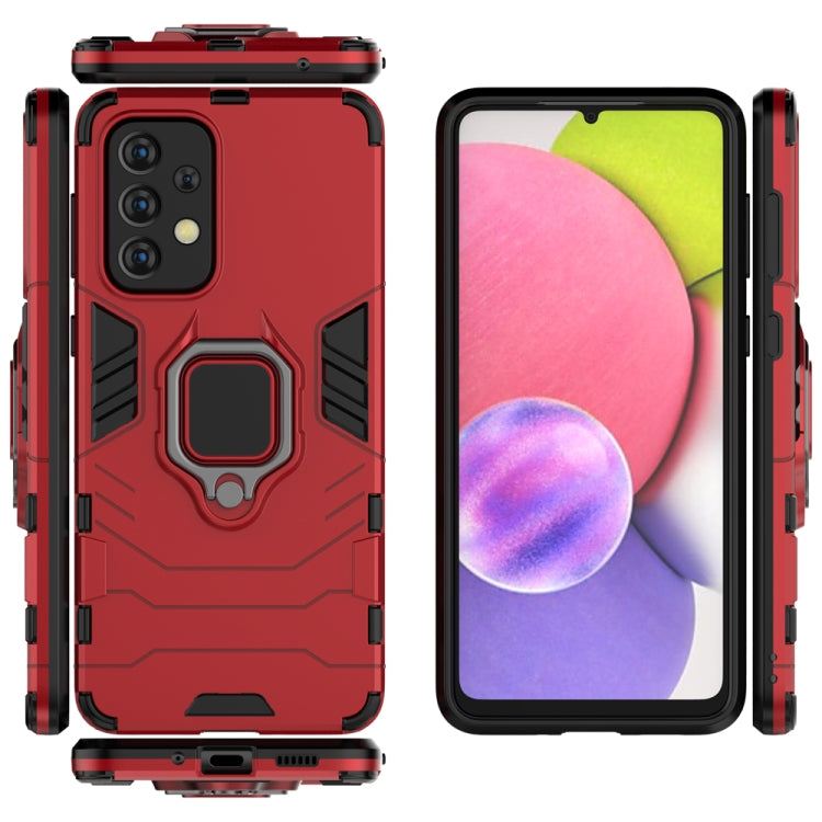For Samaung Galaxy A33 5G PC + TPU Shockproof Protective Phone Case with Magnetic Ring Holder(Red) by buy2fix