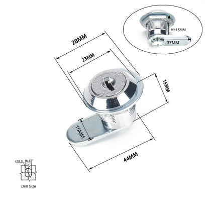 A2922-02 4pcs 15mm Cylinder Drawer & Cabinet Lock Cam Locks - Locks & Hasps by buy2fix | Online Shopping UK | buy2fix