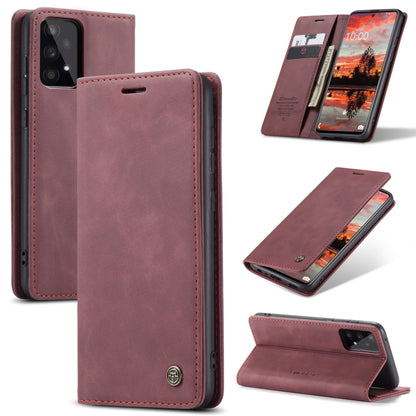 For Samsung Galaxy A33 5G CaseMe 013 Multifunctional Horizontal Flip Leather Phone Case(Wine Red) by CaseMe