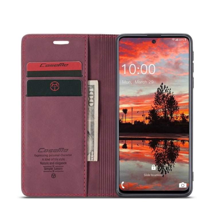 For Samsung Galaxy A33 5G CaseMe 013 Multifunctional Horizontal Flip Leather Phone Case(Wine Red) by CaseMe