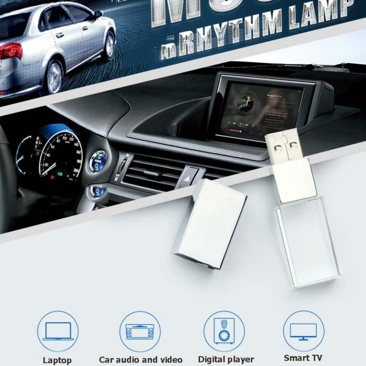 Crystal Flash Light Emitting USB 2.0 Flash Drive Car Music USB Flash Drive, Capacity:16GB(White) by buy2fix
