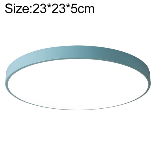 Macaron LED Round Ceiling Lamp, White Light, Size:23cm(Blue)
