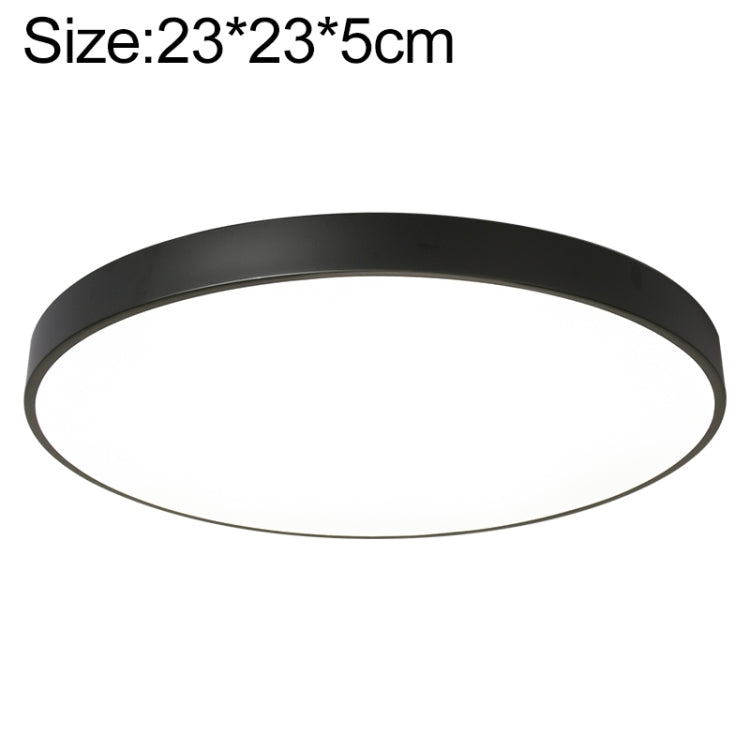 Macaron LED Round Ceiling Lamp, Stepless Dimming, Size:23cm(Black) by buy2fix