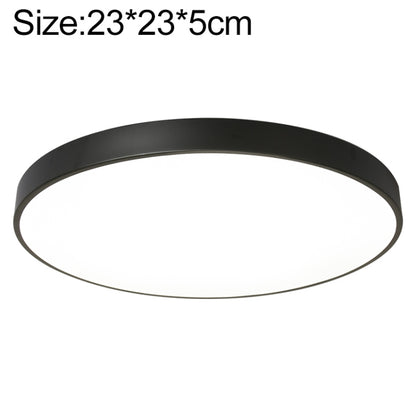 Macaron LED Round Ceiling Lamp, Stepless Dimming, Size:23cm(Black) by buy2fix