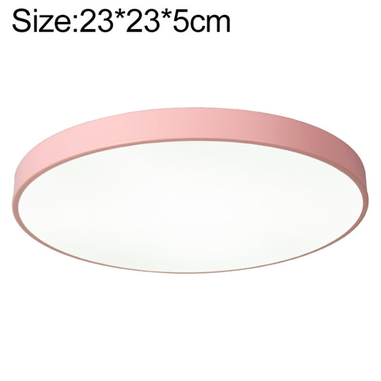 Macaron LED Round Ceiling Lamp, Stepless Dimming, Size:23cm(Pink)