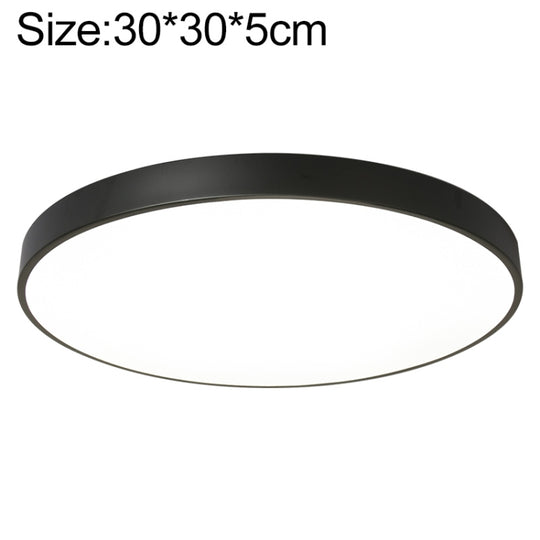 Macaron LED Round Ceiling Lamp, Stepless Dimming, Size:30cm(Black)